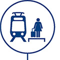 icon of woman waiting to board link
