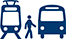 icon of tranfer from train to bus